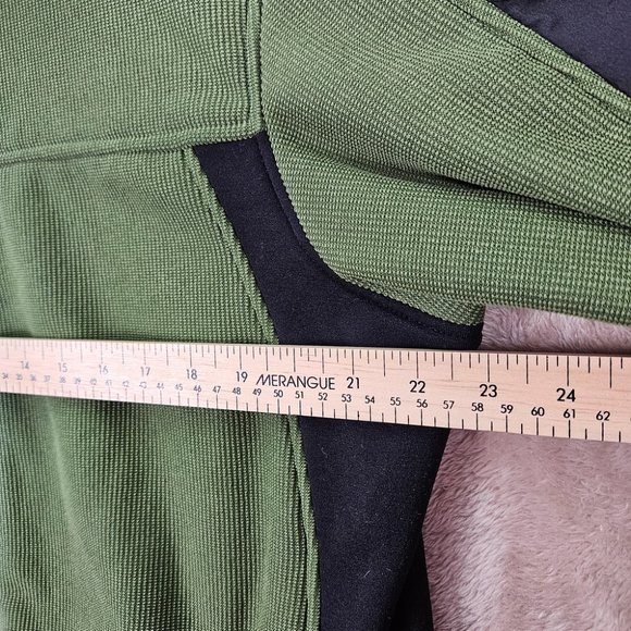 L.L. Bean Full Zip Fleece Sweater Jacket Green Black 2 Tone Pockets Men's Size L - Picture 3 of 10